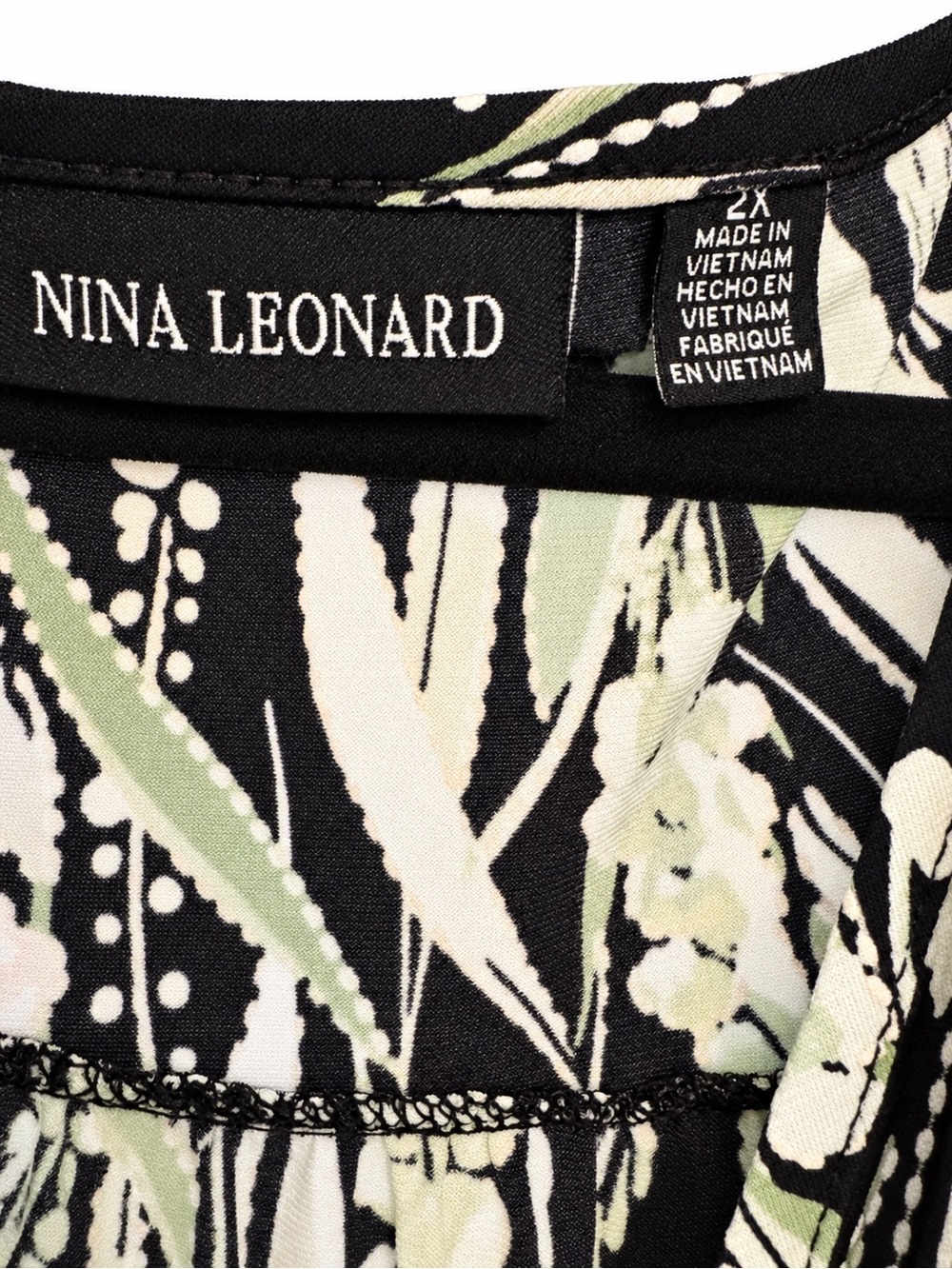 Nina Leonard 2X Black Floral Faux Wrap Sleeveless Maxi Dress - Picture 2 of 4
